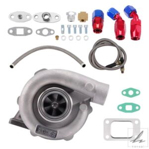 汎用 T04E T3/T4 .57 A/R ターボターボチャージャー 400+HP + オイルフィードリターンライン