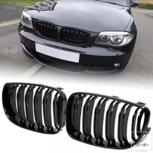 1 ペアフロントバンパーキドニーグリル BMW E81 E87 E82 E88 128I 130I 135I 2008-2013 ダブルラインレーシンググリル