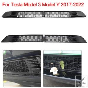 防虫フロントメッシュグリルメッシュテスラモデル 3 Y 2017-2022 ハイランドエアインレットベントカバーグリルガードプロテクターカバー