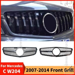 完璧に一致フロントバンパーグリルフードグリルメルセデスベンツ C W204 C43 2007-2014 C180 C200 C250 C300 AMG GT ダイヤモンドチューニング