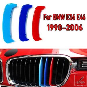 1 セット 3 個 M カラー BMW グリルインサートトリムストライプ車グリルトリムクリップ 3 シリーズ E36 1990-1998 E46 2002-2006