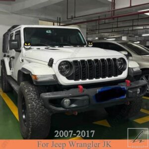 新デザインオフロードフロントバンパーメッシュグリルジープラングラー JK 2007-2017 アップグレードグリル JL スタイル ABS チューニングアクセサリー
