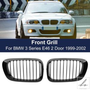 左右フロントフードキドニーグリルグリル交換単線センターグリル BMW E46 2 ドア 1999-2002 カーアクセサリー