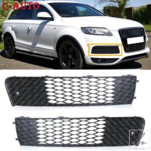 車左右フロントバンパーフォグライトグリルグリルグリルレーシンググリルグリルメッシュカバートリムベントアウディ Q7 S ライン 2009-2015