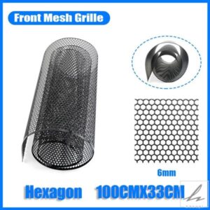 100 CM 33 CMアルミグリルメッシュグリルカバーバンパーフェンダーフードベントグリルネットグリッド換気グリル 6 6 MM穴六角