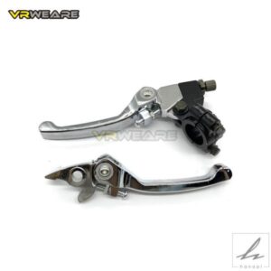 折りたたみ式ブレーキクラッチレバーセット バイクピットダートバイクATVクワッド 50CC 110CC 125CC 140CC 160CC 200CC ブラッククロームリア用