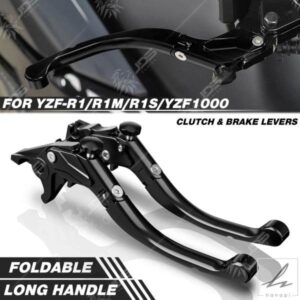 ヤマハ YZFR1/YZFR1M/YZFR1S クラッチレバー ブレーキレバーセット 折りたたみ式ハンドルレバー オートバイアクセサリーパーツ