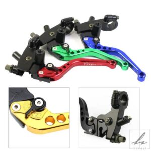 22MM オートバイフロントブレーキ左クラッチハンドルレンズホルダーレバーケーブルクラッチベスパカワサキヤマハホンダカフェレーサー用