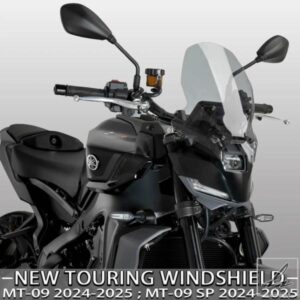 新世代 YAMAHA MT-09 2024 2025 MT09 SP Y-AMT バイクツーリング ウィンドシールドバイザー ダブルバブル ウィンドスクリーンデフレクター