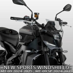 新世代 YAMAHA MT-09 2024 2025 MT09 SP Y-AMT バイクツーリング ウィンドシールドバイザー ダブルバブル ウィンドスクリーンデフレクター