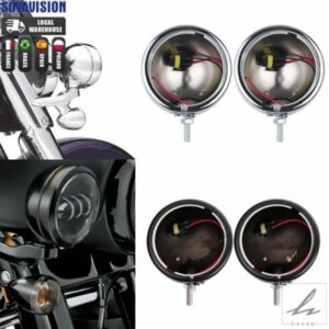 2個 4.5インチ オートバイ用LEDパッシングライトブラケット 補助ランプアクセサリー ハーレー用フォグランプハウジング 4 1/2パーツ