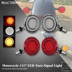 1157 フロント LED ウィンカーライト 12V オートバイインジケーター ブレーキ テールライト レッド アンバー ハーレー ツーリング スポーツスター ソフテイ