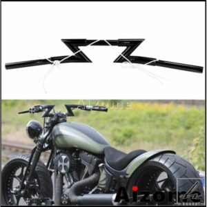 25MMハンドルバー Zバー オートバイ汎用 1インチ Zバー ハンドルバー ハーレー チョッパー ソフテイル ダイナ XL スポーツスター ストリート ボブ用