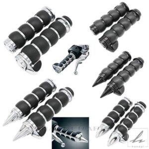 1インチ7/8インチの4リングエアクッションハンドグリップスロットル付きハーレーホンダカワサキスズキヤマハバイククルーザーチョッパーカスタム用