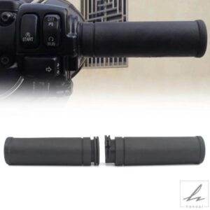 汎用 1インチ 25MM ラバーハンドルバー ハンドグリップ ブラック ハーレーダビッドソン アイアン 883 ソテール ファットボーイ クルーザー チョッパー用