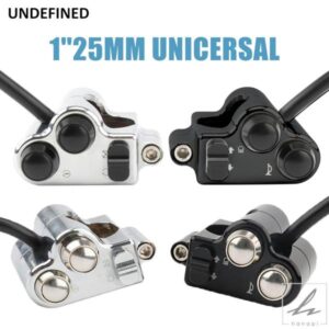 1インチ25MM オートバイハンドルバーコントロールスイッチ ハーレー ヤマハ ホンダ スズキ チョッパー カフェレーサー カスタムバイク用 ハーネスなし