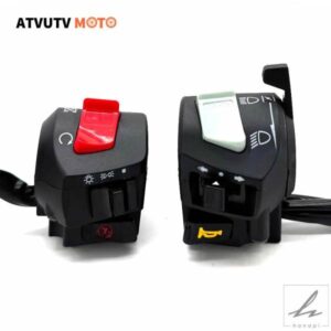 22MM汎用オートバイハンドルバースイッチチョークホーンウィンカーヘッドライト電動スタートハンドルバーコントローラーボタン付き