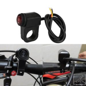 1個 オートバイハンドルバースイッチ 7/8インチ 22MM オン-オフ-オンボタン 防水 12V バイクヘッドライト ブレーキ フォグランプアクセサリー用