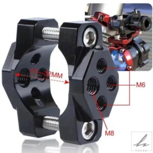 汎用 17-32MM オートバイハンドルバーバンパーマウントブラケットクランプ LEDスポットライトフォグウィンカーライトメタルアクセサリー用