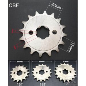 1個のオートバイスプロケット428＃14T / 15T / 16T / 17TトゥースCBF125 150用リテーナープレートロッカーオートバイダート