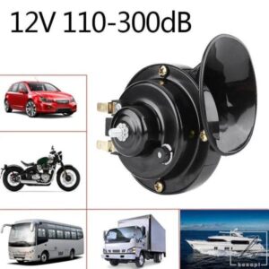 12V 超大音量 車用 300DB デュアルトーン カタツムリ電動エアホーン サイレン バイク用