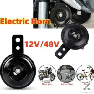 汎用カーバイクホーン 105DB 12V/48V ラウンドエアホーンスピーカー 防水バイク電動ホーン カーアクセサリー クラクション