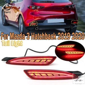 PMFC LEDリアバンパーブレーキライトダイナミックウィンカーライトリフレクターストップドライビングランプフォグランプマツダ3ハッチバック2019 2020用
