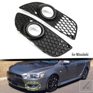 三菱ランサー ランサーEX 2008-2013用 フォグランプカバーグリル ヘッドライトカバー フロントバンパー フォグランプキャップ カーアクセサリー