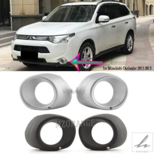 フォグランプ フォグランプカバー LED 三菱 アウトランダー 2013 2014 2015 グリルベゼル ヘッドライト シルバー ブラック フレーム シェル デコレーション