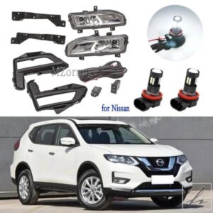 日産 Xトレイル T32 2017 2018 2019 ローグ X-TRAIL 用 LED フォグランプ ブラケットハーネス ヘッドライトカバー グリルベゼル チューニング
