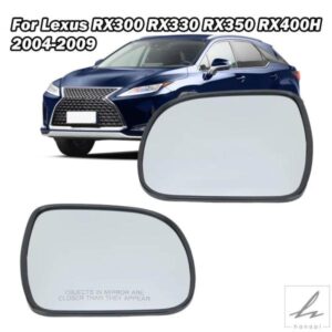 レクサス RX300 RX330 RX350 RX400H 2004 - 09 用サイドミラーガラスレンズ ヒーター付きドアミラーレンズアクセサリー