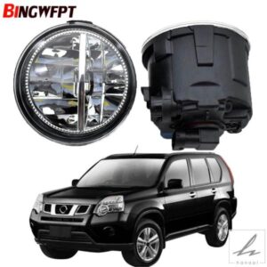 2個 車用フロント LED フォグランプ ハロゲンライト DRL 日産 X-TRAIL T31 クローズドオフロード車 2007 - 13用