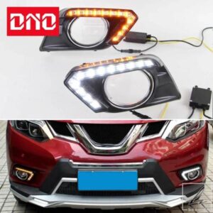 日産 X-TRAIL T32 2014-2016 用 LED DRL デイライト イエローウィンカー デイタイムランニングヘッドランプ オートドライビングランプ フォグランプ