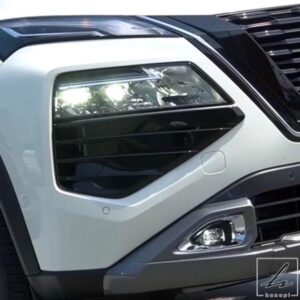 日産ローグエクストレイルT33 2022 2023用 ブラックフロントフォグランプバンパーカバートリムフォグランプデコレーションラウンドステッカースタイリング