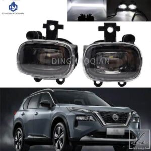 日産エクストレイル ローグ 2021 - 23 用 LEDフォグランプ 1ペア フロントカーライトレンズ DRL 12V ホワイト
