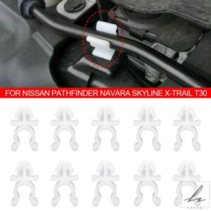 車用ボンネットフードロッドホルダークリップ 自動車内装アクセサリー 日産 パスファインダー ナバラ スカイライン X-TRAIL T30 53452-90351 10個