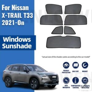 日産 X-TRAIL T33 2024 2021 - 23 XTRAIL 用 マグネット式カーサンシェード フロントガラスカーテン リアサイドウィンドウサンシェード
