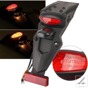 汎用バイクリアフェンダーマッドガードLEDテールライト付きホンダ用ヤマハレーシングバイク用バイクリアフェンダー用