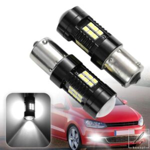 2個 LED リバースライト バルブランプ P21W BA15S CANバス VW パサート B5 B5.5 B6 ゴルフ MK3 MK4 MK5 MK6 3 4 5 6 ポロ 6N 6R 9N トゥーラン用