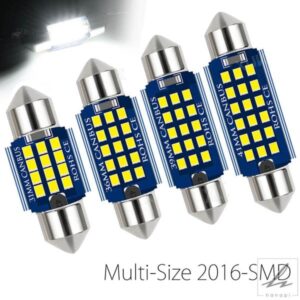 2個 578 LED電球 ブライトホワイト 500LM 2016-SMD LED C5W インテリアドームマップドアライト電球 211-2 212-2 569 6411 6451 31-41MM 1.6インチ