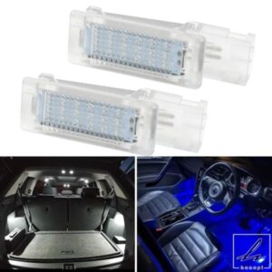 2個 LED フットウェルライト グローブボックス トランクライト VW ゴルフ ポロ パサート ティグアン ジェッタ キャディー UP T5 T6 トゥアレグ シロッコ キ