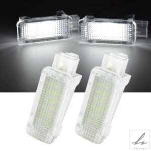 車用LEDカーテシドアプロジェクタートランクブートフットウェルラゲッジライト 2個 AUDI A2 A3 A4 A6 TT Q5 VW PASSAT B5 B6 GOLF 6 JETTA用