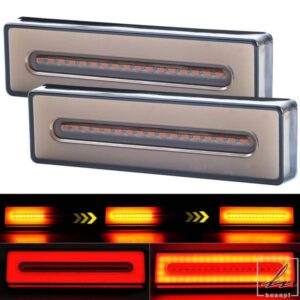 2個 5インチ オーバルLEDテールライト スモークレンズ ストップブレーキ ウィンカーマーカーライト 12V 24V 汎用 トレーラートラック ピックアップ ATV