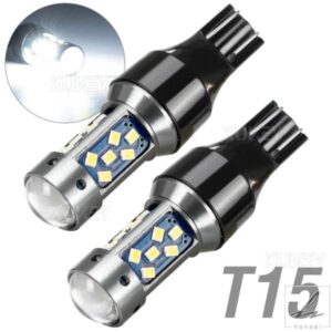 2X T15 W16W LED電球 27-SMD T15 955 921 912 ウェッジLEDグローブ 自動車用バックアップリバースライト パーキングランプ 交換用電球