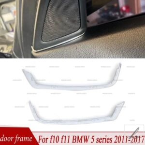 2個 フロントドアスピーカーカバー ギャップトリム シルバー ホーン 装飾ストリップ BMW 5シリーズ F10 F11 車内アクセサリー クローム