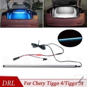 12V LEDリアトランクムードLEDライトバーストリップトランクインテリア装飾ランプテスラモデル3 2019 - 22用