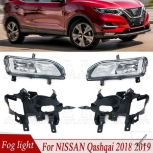 R-AUTO 車用フロントバンパーフォグランプキット ハロゲンフォグライトアセンブリ付き NISSAN QASHQAI 2018 2019 車用ランプ
