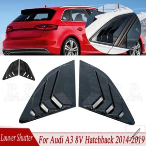 2個 サイド リアウィンドウ スクープルーバー シャッター ステッカー カバー トリム カースタイリング ABS アクセサリー AUDI A3 8V ハッチバック