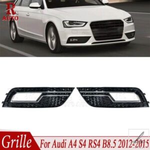 2個入り 車用フロントバンパー フォグランプグリル フォグランプカバー グリルメッシュ ブラッククローム AUDI A4 S4 RS4 B8.5 2012-2014 2015用