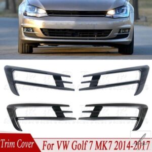 1ペア フロントバンパー フォグライトグリル フォグランプトリムカバー フォグランプアイブロウカバートリム VW ゴルフ 7 MK7 2014 - 16用